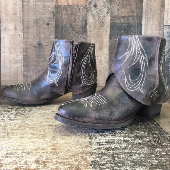 Old Gringo OG Brown Ankle Cowboy Boots Booties Womens 7.5 B - Picture 5 of 12